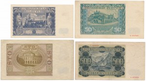 Zestaw 20 zł 1936 i banknoty okupacji (4szt)