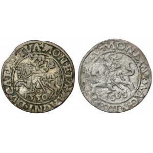 Sigismund II Augustus, halber Pfennig Vilnius 1550 und 1565 (2 Stück)