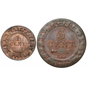 Westfalen, 1-3 centime 1809, Satz (2Stk)