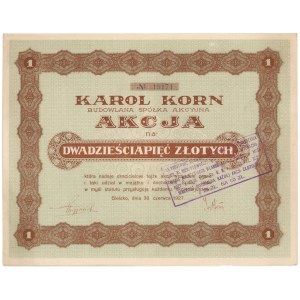 KAROL KORN Budowlana Sp. Akc., 25 zl 1927