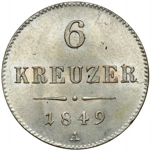 Rakúsko, Franz Joseph I, 6 kreuzer 1849-A