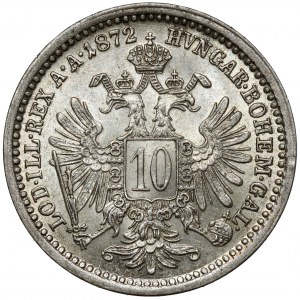 Rakousko-Uhersko, Franz Joseph I, 10 kreuzer 1872