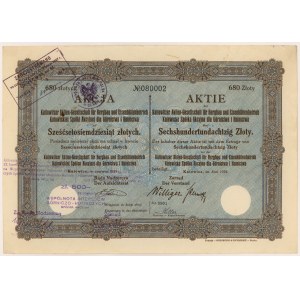 Katowicka Sp. Akc. pre baníctvo a hutníctvo, 680 zl 1929