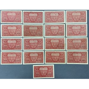 1 mkp 08.1919 - small and capital letters (17pcs)