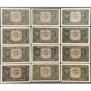 5 mkp 08.1919 - various series (12pcs)
