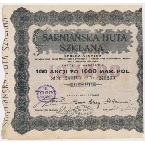 Sarniańska Huta Szklana, Em.2, 100x 1.000 mkp 1923