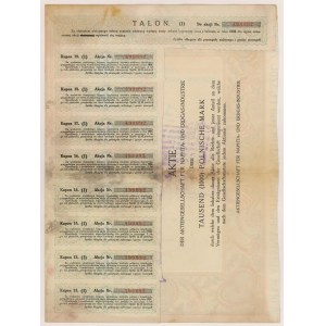 Spoločnosť Akc. ropného a plynárenského priemyslu, Em.3, 1 000 mkp 1922