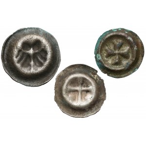 Silesia, Jędrzejów Abbey and Teutonic Order, Button Brakteates, set (3pcs)