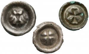 Silesia, Jędrzejów Abbey and Teutonic Order, Button Brakteates, set (3pcs)