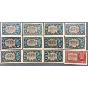 Set of 11x 10 mkp and 20 mkp 08.1919 (12pcs)