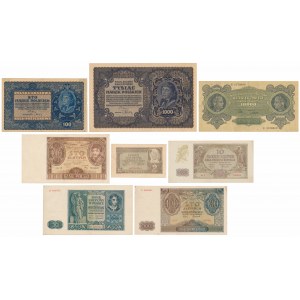 Zestaw banknotów polskich z lat 1919-1941 (8szt)