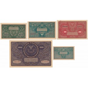 Set of Polish brands 1919-1920 (5pcs)