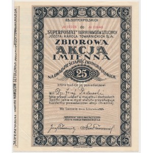 SUPERFOSFAT továrny na hnojiva Józef a Karol Towarnicki, 25x 1 zlotý 1924 - personalizováno