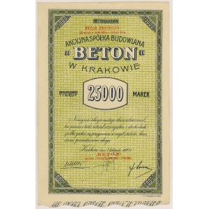 BETON Akc. Sp. Budowlana w Krakowie, 25.000 mkp 11.1921