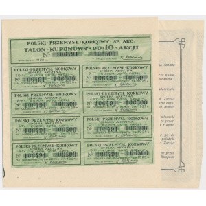 Poľský korkový priemysel, 10x 500 mkp 1922