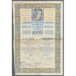 Varšava, TKZ, záložný list 1 000 frankov 1929