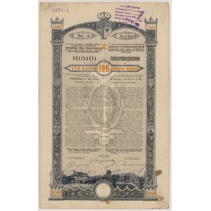 Lvov, oheň. Království haličské a lodomerské..., dluhopis za 100 kr 1893