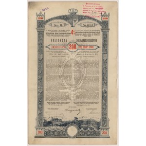 Lvov, oheň. Království haličské a lodomerské..., dluhopis za 200 kr 1893