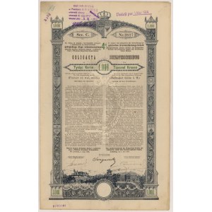 Lvov, oheň. Království haličské a lodomerské..., dluhopis na 1 000 kr 1893