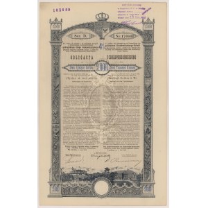 Ľvov, oheň. Kráľovstvo Galície a Lodomerie..., dlhopis na 2 000 kr 1893