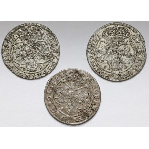 John II Casimir, Sixpence 1665-1667, set (3pcs)