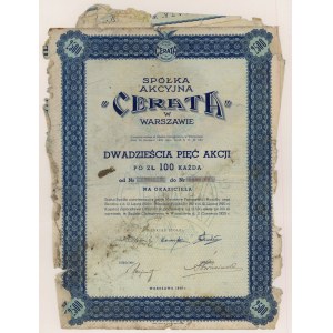 Akciová společnost CERATA, 25x 100 PLN 1939