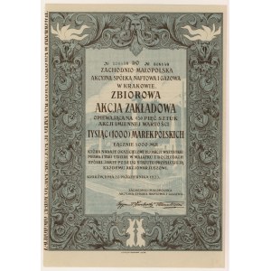 Zachodnio-Malopolska Akcyjna Spółka Naftowa i Gazowa, 5x 1 000 mkp 1923