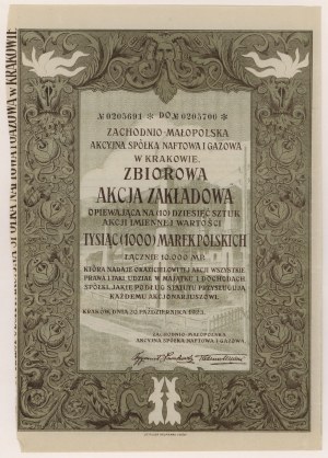 Zachodnio-Małopolska Akcyjna Spółka Naftowa i Gazowa, 10x 1.000 mkp 1923
