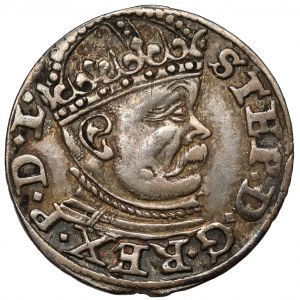 Stefan Batory, Trojak Ryga 1586 - duża głowa