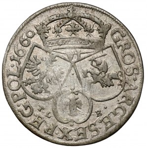 Jan II Kazimierz, Szóstak Kraków 1660 TLB - Grenze an Av.