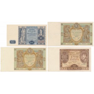Zestaw banknotów polskich 1929-1936 (4szt)