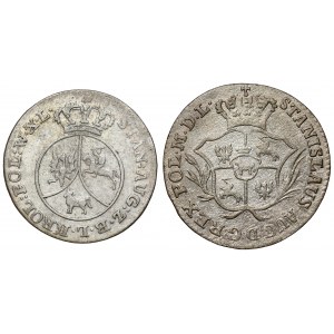 Poniatowski, Półzłotek 1774 i 10 groszy 1787, zestaw (2szt)