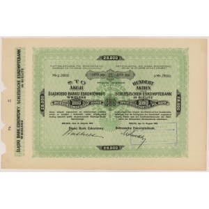 Silesian Escount Bank, Em.8, 100x 280 mkp 1923