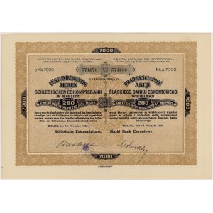 Sliezska eskontná banka, Em.7, 25x 280 mkp 1921