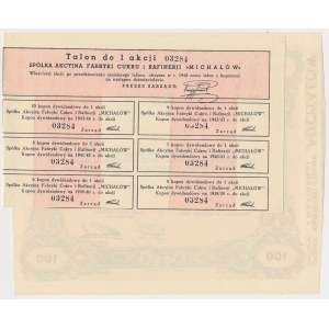 MICHAŁÓW Tow. Akc. cukrovaru a rafinerie, 100 zl 1934
