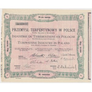 Turpentine Industry in Poland, Em.3, 10,000 mkp 1924