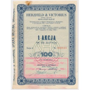 HERZFELD & VICTORIUS Sp. Akc. Grudziądz, Em.1, 100 zł
