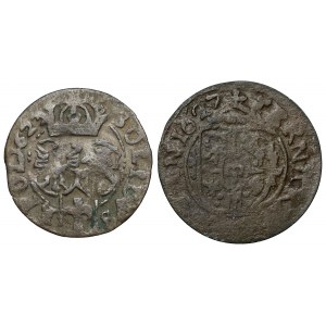 Zygmunt III Waza, Szeląg Bydgoszcz 1623 i Trzeciak Łobżenica 1627 (2szt)