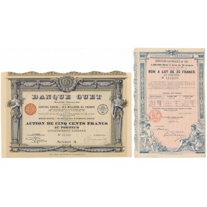 Banque Guet 500 Francs, Exposition Universelle 25 Francs 1889 (2Stück)