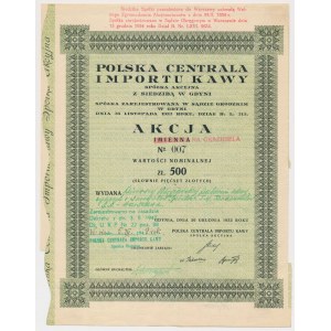 Polská centrála pro dovoz kávy, 500 zl 1933