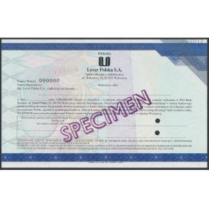 Lever Polska S.A., SPECIMEN Bills of Exchange