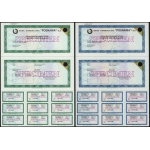 POSNANIA Commercial Bank, Certificate of Deposit, SPECIMEN 5,000 USD and 5,000 DEM (2pcs)