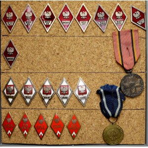Poľská ľudová republika, zásobník odznakov a vyznamenaní (21ks)