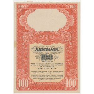 Assignment of the Ministry of Treasury (1939) - 100 zloty