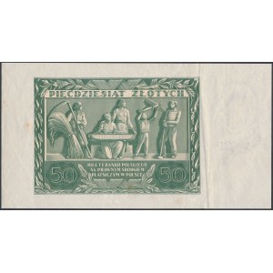 50 złotych 1936 Dąbrowski - AG - awers bez druku głównego
