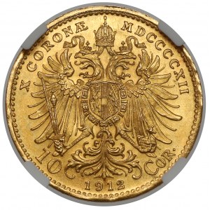 Rakúsko-Uhorsko, František Jozef I., 10 korún 1912 - reštrikcia