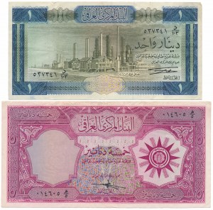 Iraq, 5 Dinars (1959) & 1 Dinar (1971) - (2pcs)