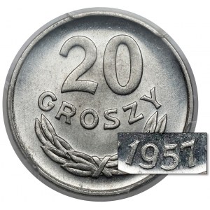 20 centov 1957 - úzky dátum