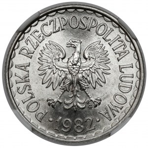 1 złoty 1982 - cienka data - z zadziorem