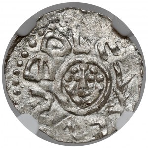 Boleslav III Křivoústý, vratislavský denár (před 1107) - hlavy